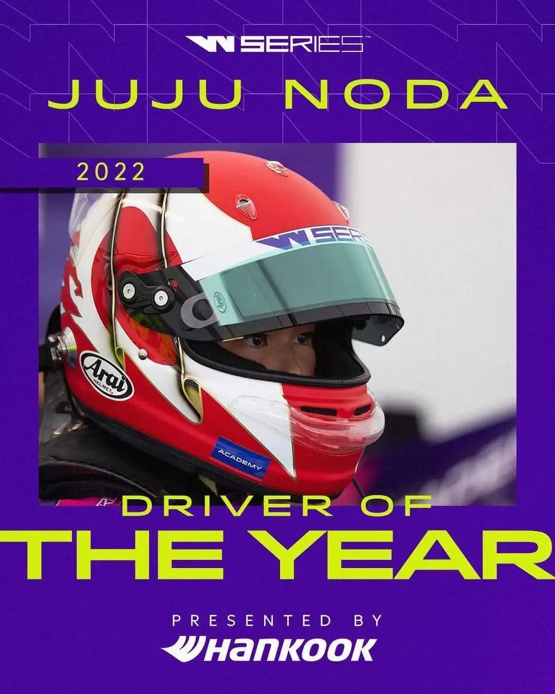 【野田Juju選手】「WSeries」Driver of the Year受賞